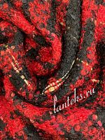 Ткань мохеровая костюмно пальтовая красно чёрная
