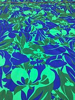 Ткань коттон с эластаном в стиле Marni в сине зелёном цвете