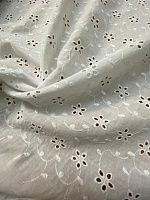Ткань шитьё из хлопка белого цвета с мелким рисунком