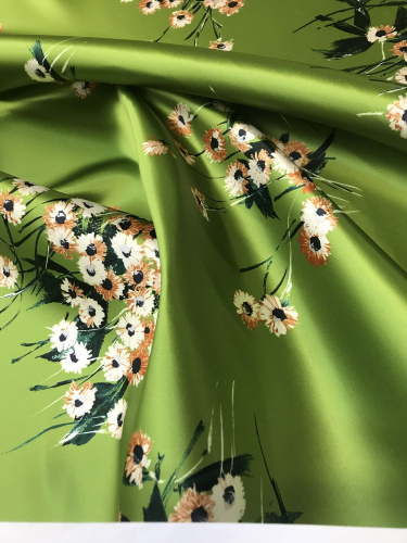 Ткань тафта дизайн Rochas фон зелёный